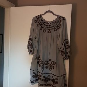 Sundance catalog Blue Tassel silk tunic